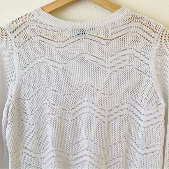 Vince Open Weave Knit Crewneck White Sweater S - Picture 13 of 13